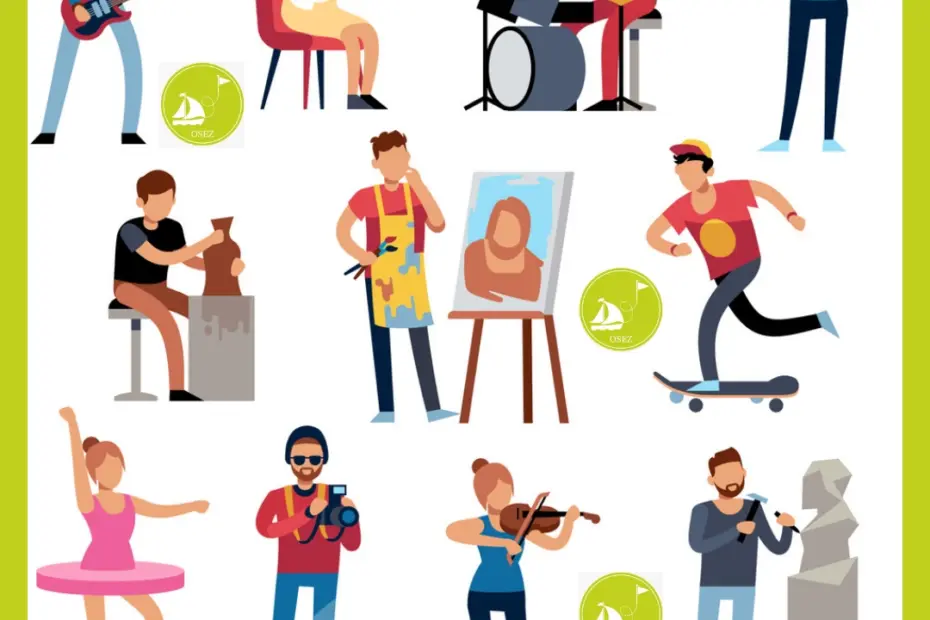 Illustration d’activités sportives et artistiques pour adolescents